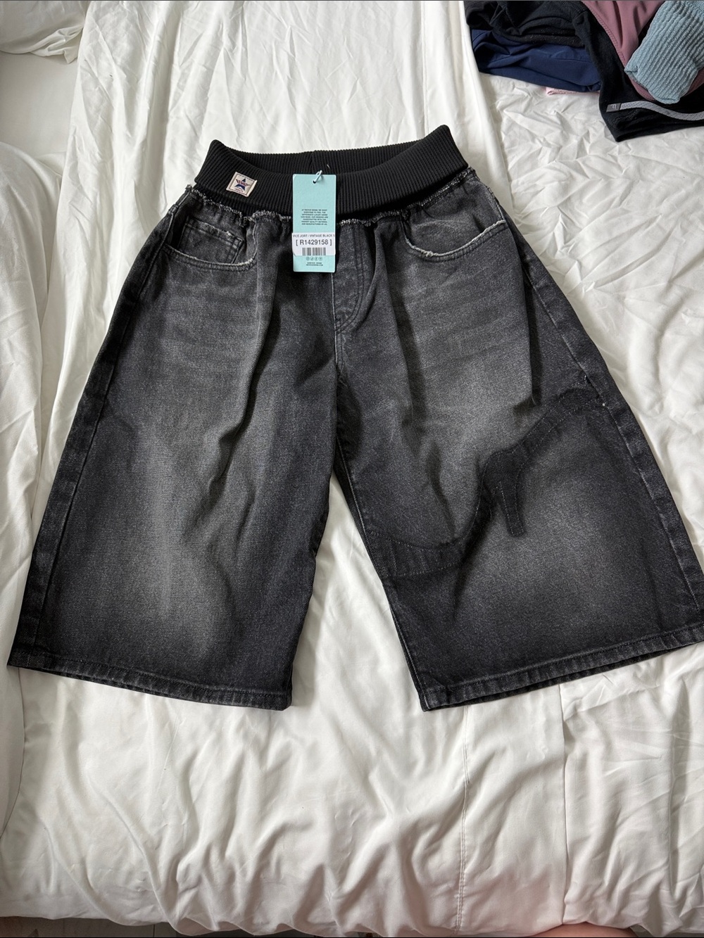 Women’s Black Jorts with Ribbed Waist